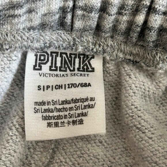 Y2K PINK Victorias Secret Grey Cropped Jogger Drawstring Sweatpants - Small - Picture 5 of 6